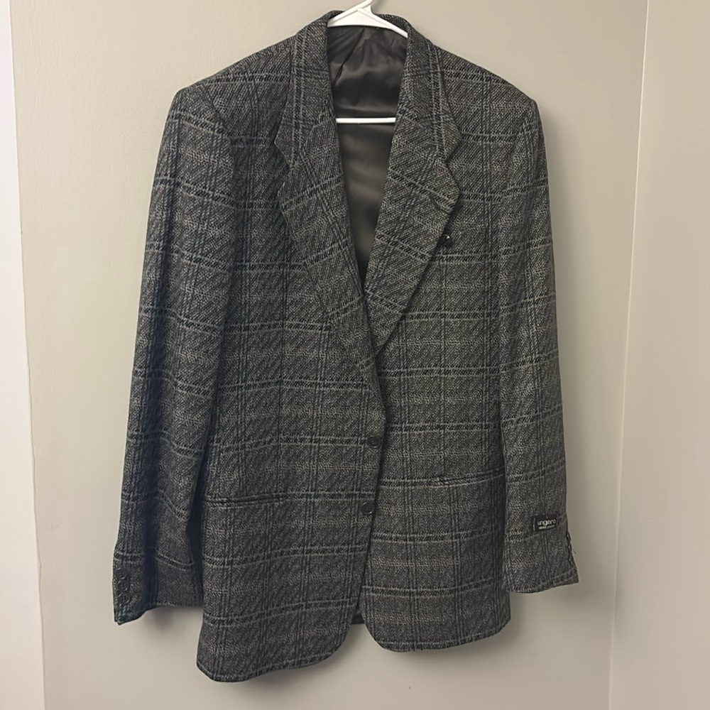 Ungaro Uomo Paris Plaid 100% Pure Wool Blazer / Sports Coast Men’s 40 L